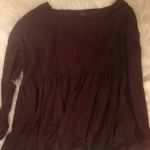 Maroon Free People Tunic